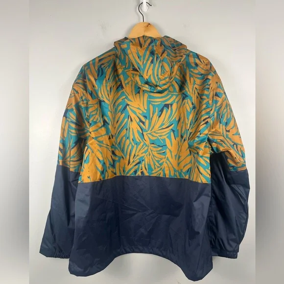 Rei Co-Op blue orange leaf trailmade rain jacket size 1x women’s - Picture 7 of 7